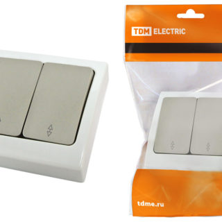 Переключатель на 2 направления 2-кл. скрытой установки IP54 10А "Вуокса" TDM