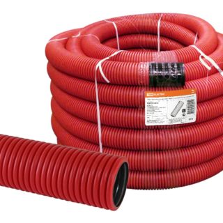 Труба гофрированная двустенная ПНД d 75 с зондом (20 м/уп.) красная TDM