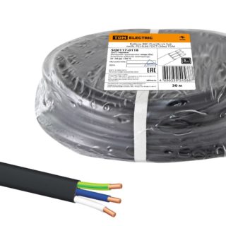 Кабель ВВГ-П нг(А)-LS 3х6 ок(N, PE)-0,66 ГОСТ (30м) TDM