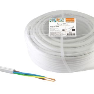 Провод ПВСмб 3х2,5 (50м), белый Народный