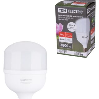 Лампа светодиодная T 40 Вт, 230 В, 6500 К, E27 (120x190 мм) TDM